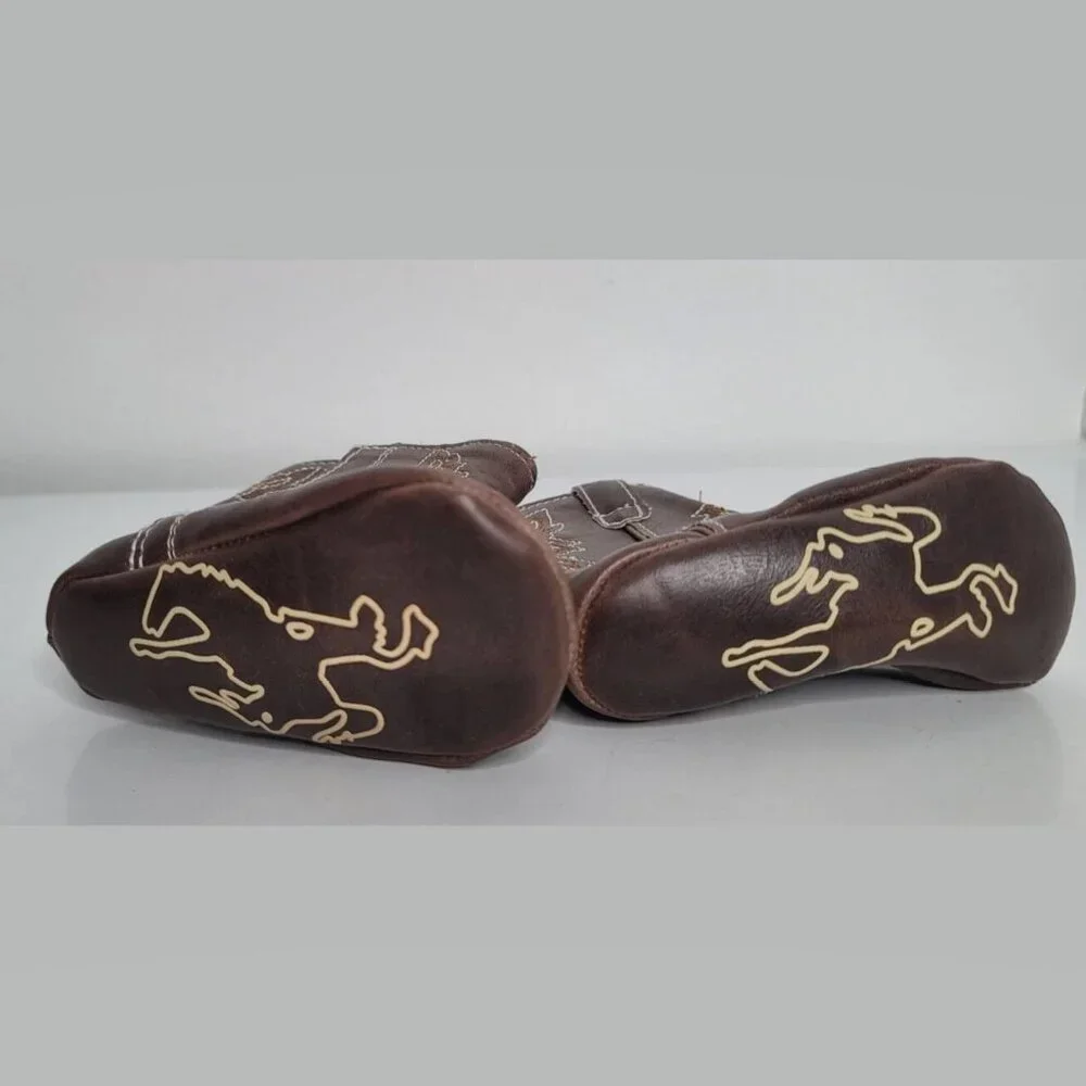 Western Boots Rising Star 9-12 month Shoes NEW Cowboy Shoes Brown‎ Soft Booties